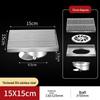 Square Floor Drain with Solid Bar Grate