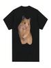 Cute Peace Hamster Funny Meme T Shirt Wounisex Retro Fashion Short Sleeve T-Shirts Tops Casual T-Shirt Aesthetic Clothes Harajuku
