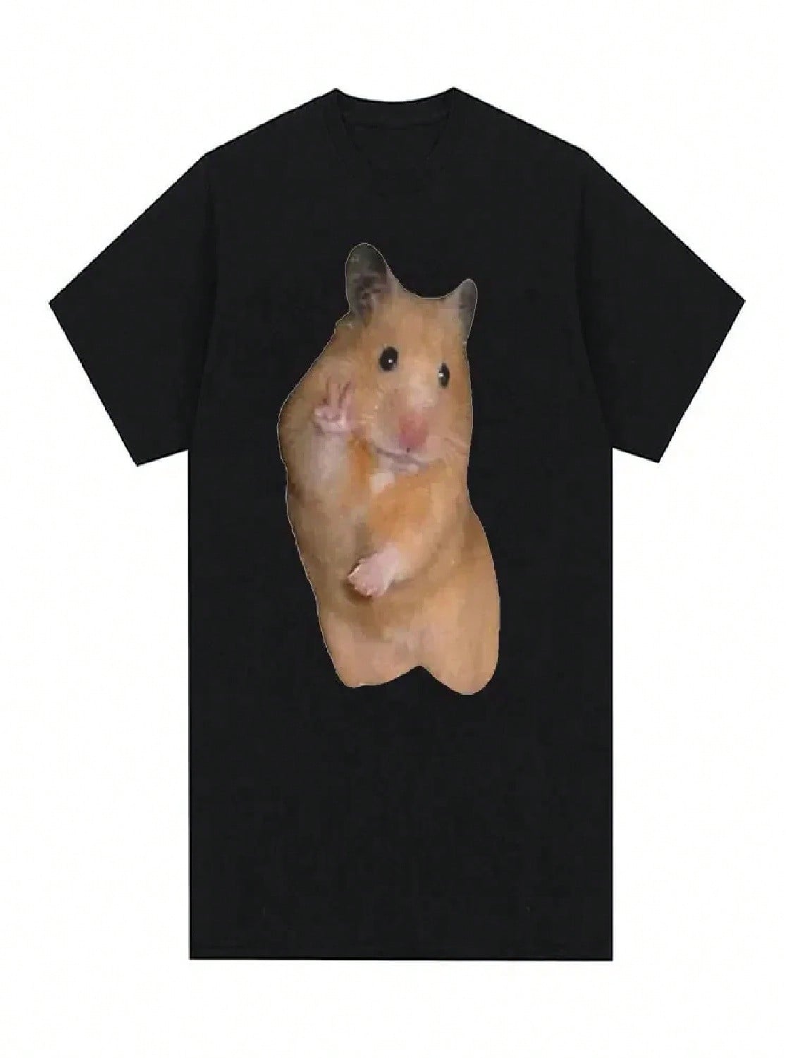 Cute Peace Hamster Funny Meme T Shirt Wounisex Retro Fashion Short Sleeve T-Shirts Tops Casual T-Shirt Aesthetic Clothes Harajuku S разноцветный