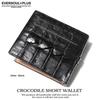 EVERSOUL Men's Bifold Crocodile Leather Wallet with Card Slots and Coin Purse