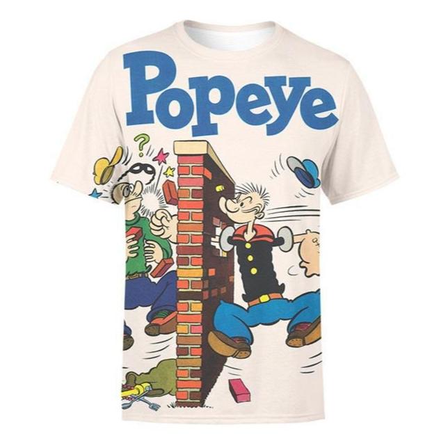 Fashionable New 3D Printed Fun Cartoon T-shirt Men's Comfortable Casual Round Neck Short Sleeved T-shirt