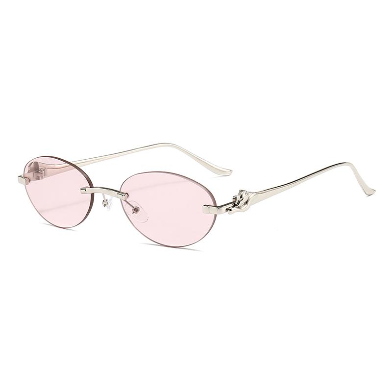 Xiaomi Women Rimless Oval Sunglasses UV400 Silver Alloy Temples Multi Color Vintage Daily Fashion Shades