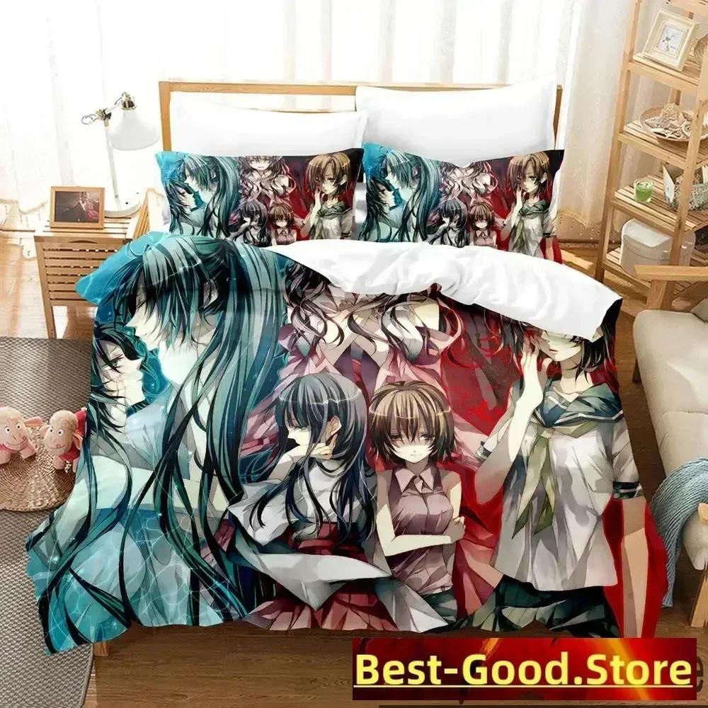 3D Anime Higurashi When They Cry Bedding Set Duvet Cover Sheet Printed Bed Set Pillowcase Full Queen King Size Comforter Bedroom
