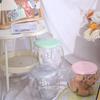 Transparent Storage Box Stool Multipurpose Children Storage Bench Plastic Round Stool  Living Room