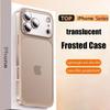 Luxury Translucent Phone Case For iPhone 17 Air 16 15 14 13 12 Pro Max Plating Frame Glass Lens Film Shockproof Hard PC Matte Cover