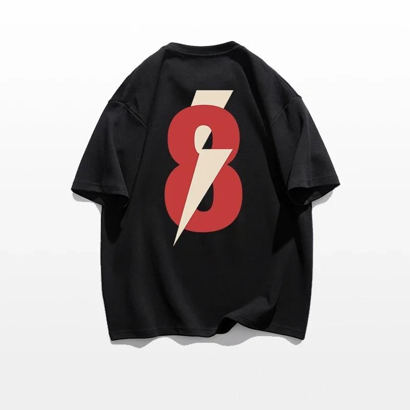 

Хлопковая футболка с короткими рукавами для мужчин, летняя футболка оверсайз в стиле хип-хоп, повседневный топ с половиной рукавов XXL