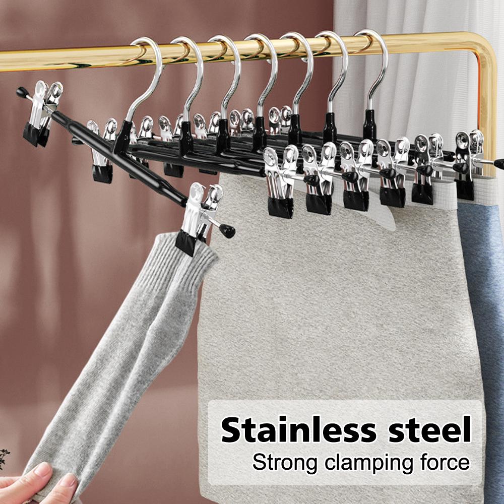 10Pcs Pants Racks Wind Proof Multi-purpose Skirt Racks For Clothes Drying Trousers Wardrobe Clip Anti-slip Clothes Hanger