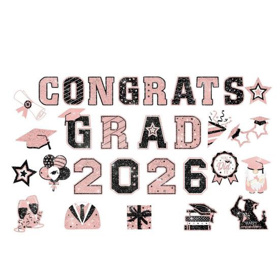 

30Pcs Graduation Car Magnetic Stickers Waterproof Reusable 2026 Senior Grad Car Decorations Bumper Magnets for Refrigerator Metal Surfaces Party H