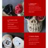Glowing Skull Lights Skeleton Head Statue Ornament With Rose Led Decorations Lamp Halloween Horror