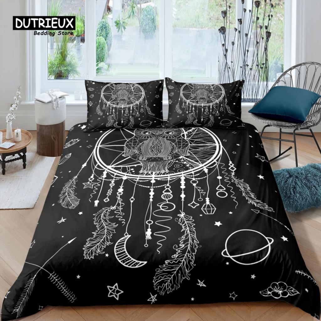 

Роскошный 3D комплект постельного белья Ловец снов для дома Листья Пододеяльник Наволочка Размер Квин и Кинг Размер ЕС/США/Австралии/Великобритании Одеяло Постельное белье EU single(135x200cm)