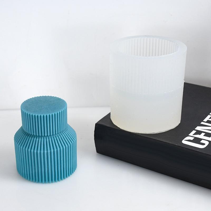 Geometric Striped Mold Cylindrical Silicone Molds DIY Cake-Decor X3UC