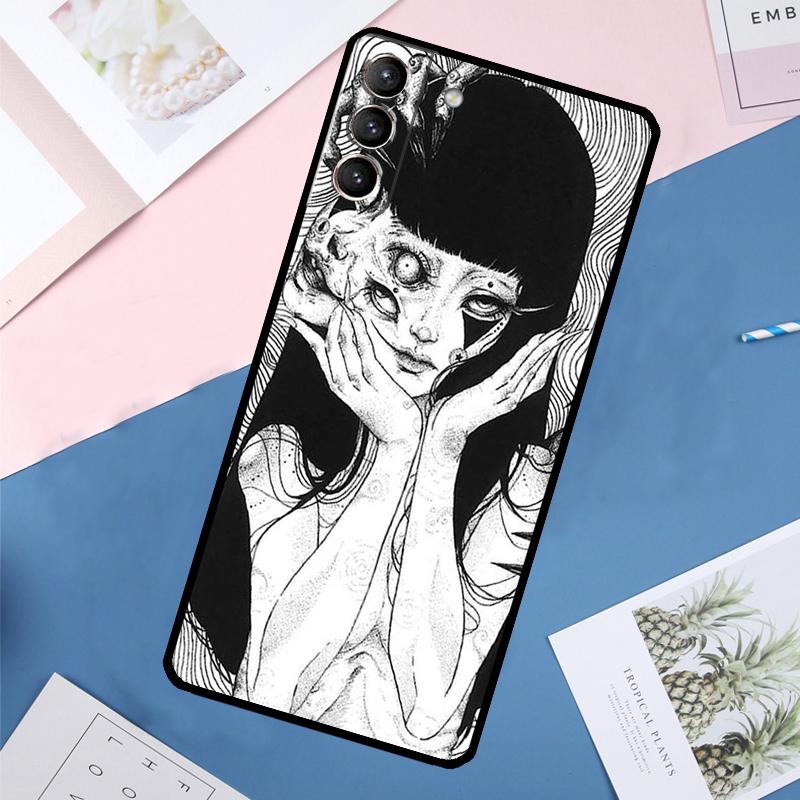 

Horror Manga Style Case For Samsung Galaxy S25 Ultra S24 S23 S22 S21 Ultra S9 S10 Plus S23 FE S25 FE Back Cover Galaxy S25