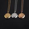 Round Stainless Steel Photo Locket Necklace: DIY Gift for Couples & Best Friends