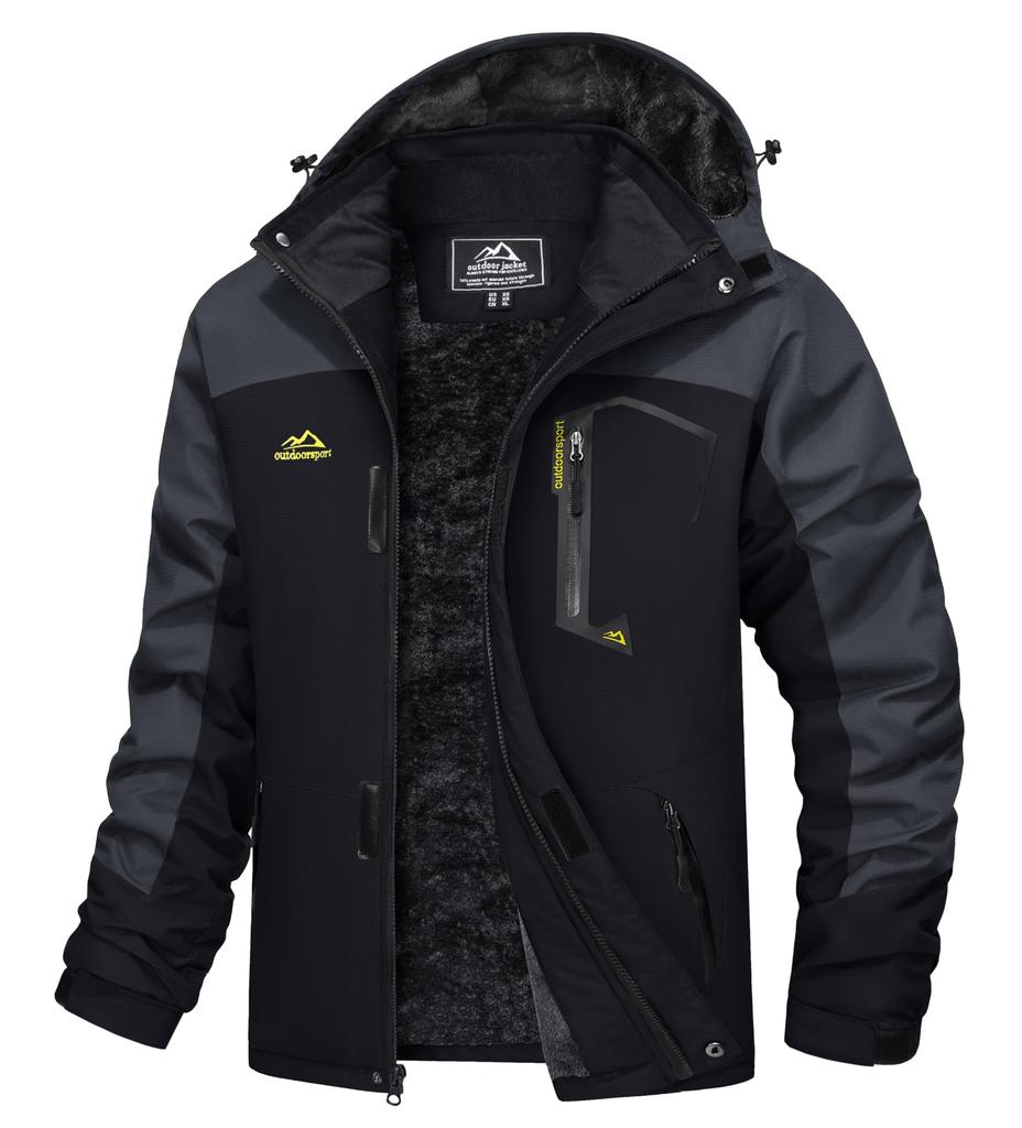 MAGCOMSEN Outdoor Cold Weather and Solid CN L Size Men's Jacket, Windproof, Trekking, Walking, Motorcycle, Fishing, Skiing, Gray, (Japan S)