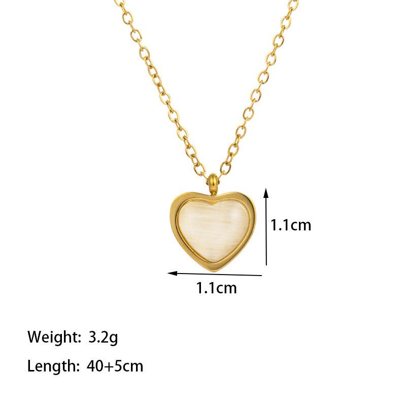 Elegant Personalized Double Heart Pendant Titanium Steel Necklace for Women