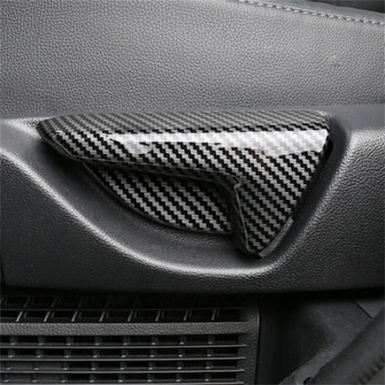 Carbon Fiber 2X Car Rear Seat Handle Cover Trim For Toyota Highlander 2021-2024