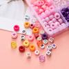 24Grids Beads Kit Rainbow Acrylic Letter Beads Set Large Hole Beads For DIY Bracelets Necklace Keychain Jewelry Making