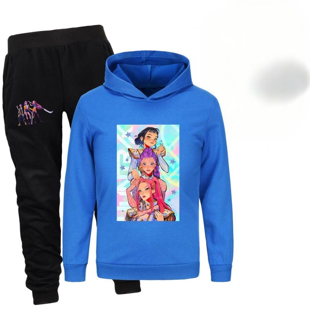 Kpop Witch Hunt Group Printed Boys and Girls Hoodies+Sports Pants Autumn Sweet and Comfortable Set