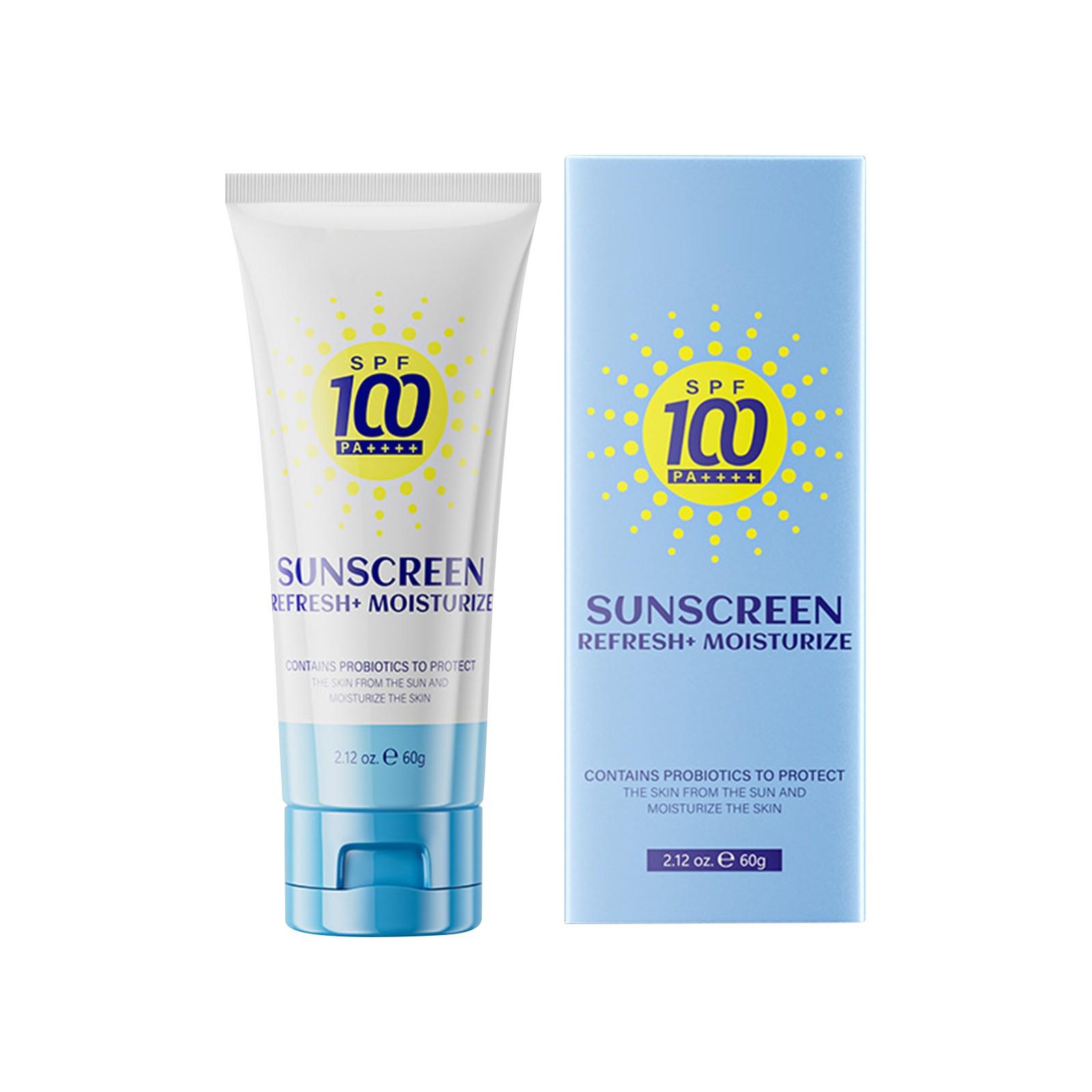 

Солнцезащитный крем для лица и тела, Солнцезащитный лосьон, Освежающий и нежирный(60г) One Size белый