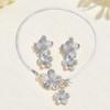 3pcs/Set OT Clasp Flower Pendant Necklace Exaggerated Snake Chain Necklace  Holiday Wedding