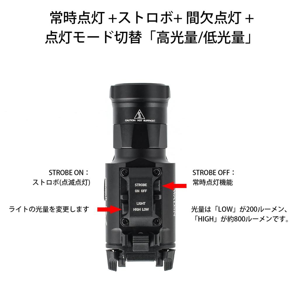 NECARL XH35 Weapon Light Replica Lumen Switching with Strobe Tactical Light Compatible with 20mm Rail Handgun Light W Engraved Flashlight for Survival