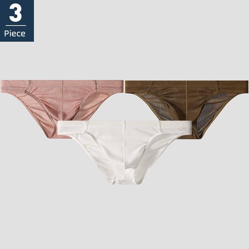 New Style Men's Underwear, Mesh Breathable Transparent Sexy Briefs, Men's Hollow Low-Waist Shorts, Men's Briefs