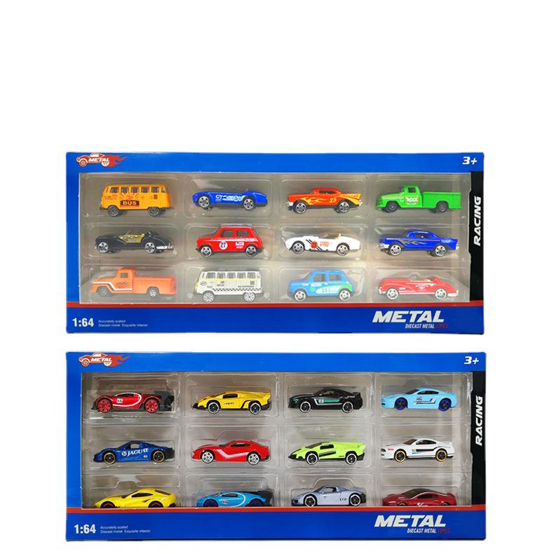 1:64 Diecast Alloy Cars - Set of 12 Boxed Models for Boys, Sliding Metal Car Toys