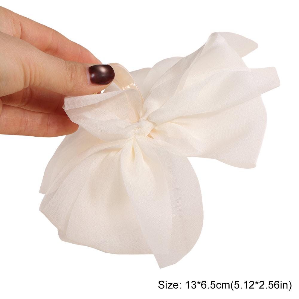 Zoete Strik Haai Clip Groot Vrouwen Haar Pakker Luxe Chiffon Haarklauw Meisje