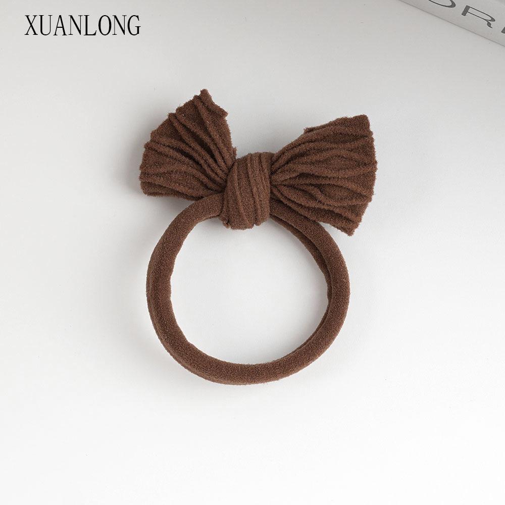 Korean Style High Elasticity Leather Bow Hair Tie - Thickened Ponytail Holder for Women