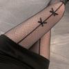 Sexy Hollow Out Transparent Slim Fishnet Pantyhose Women Bow Black White Tights Gothic Lolita Jk Cute Bowknot Mesh Stockings