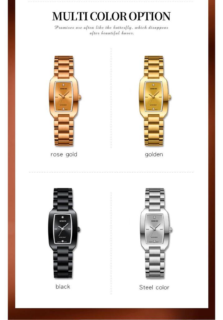 BINBOND Women's Fashion Waterproof Quartz Stainless Steel Watch