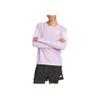 Adidas Striped Round Neck Long Sleeve Pullover T-Shirt Women Tops Pink Plum JW9670