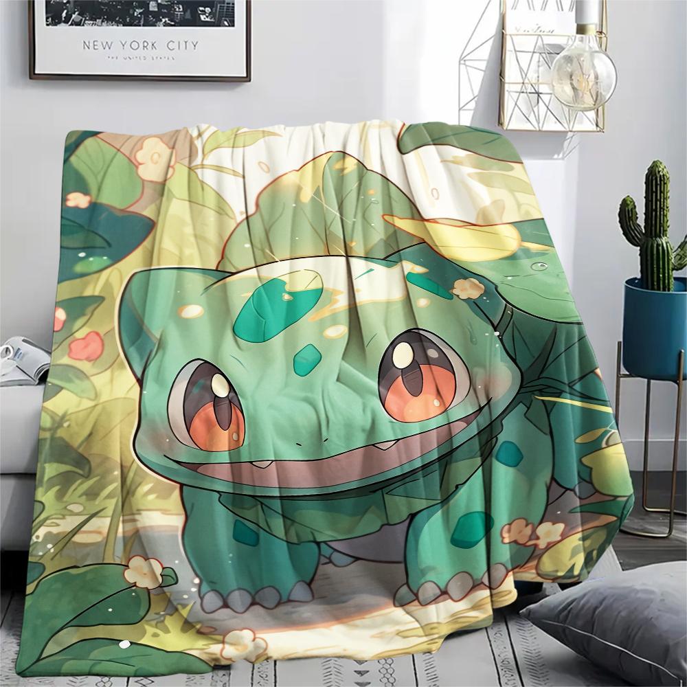 

Bulbasaur pattern Flannel Blanket, High quality Comfortable for All Seasons, Home Decor, Warmth and Comfort, Perfect for Gifts. 80cm x 120cm