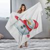 Tuniu Cute Snowman Plush Throw Blanket for Kids Bedroom Sofa Living Room Decoration Gift