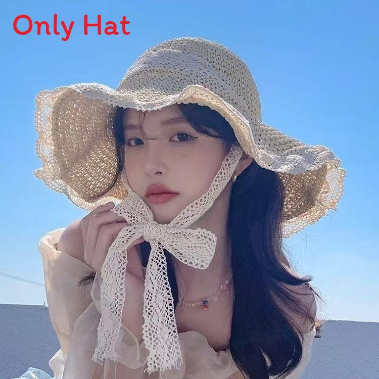 Sun Protection Sunhat For Women Foldable Korean Style Breathable Wide Brim Summer Hat