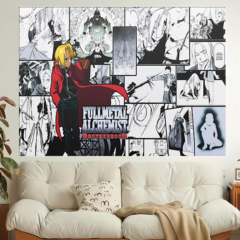 1pc Fullmetal Alchemist Tapestry, Living Room, Bedroom, Office, Party Decor, Ideal Festive Gift