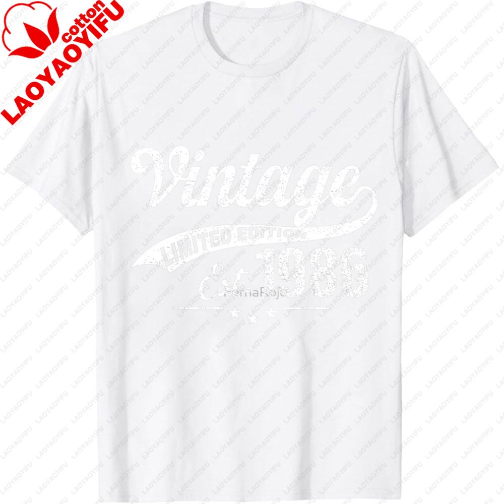 Vintage Limited Edition Est 1986 Summer Men TShirt Classic Retro Style Unisex Casual Wear for Birthday Gifts Men Clothing