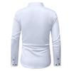 Men White Shirt Fashion Brand New Patchwork Long Sleeve Casual Elastic Smart Casual Male Business Shirt