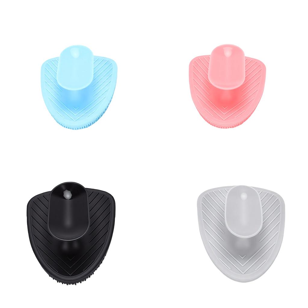 4 Pcs Silicone Face Scrubber Exfoliator Manual Facial Cleansing Brush for Men Deep Pore Cleansing Black Gray Pink Sky