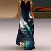 V Neck Sleeveless Dress 3D Print Fashion Elegant Pocket Dress Stage Show Travel Photography Beach Dress