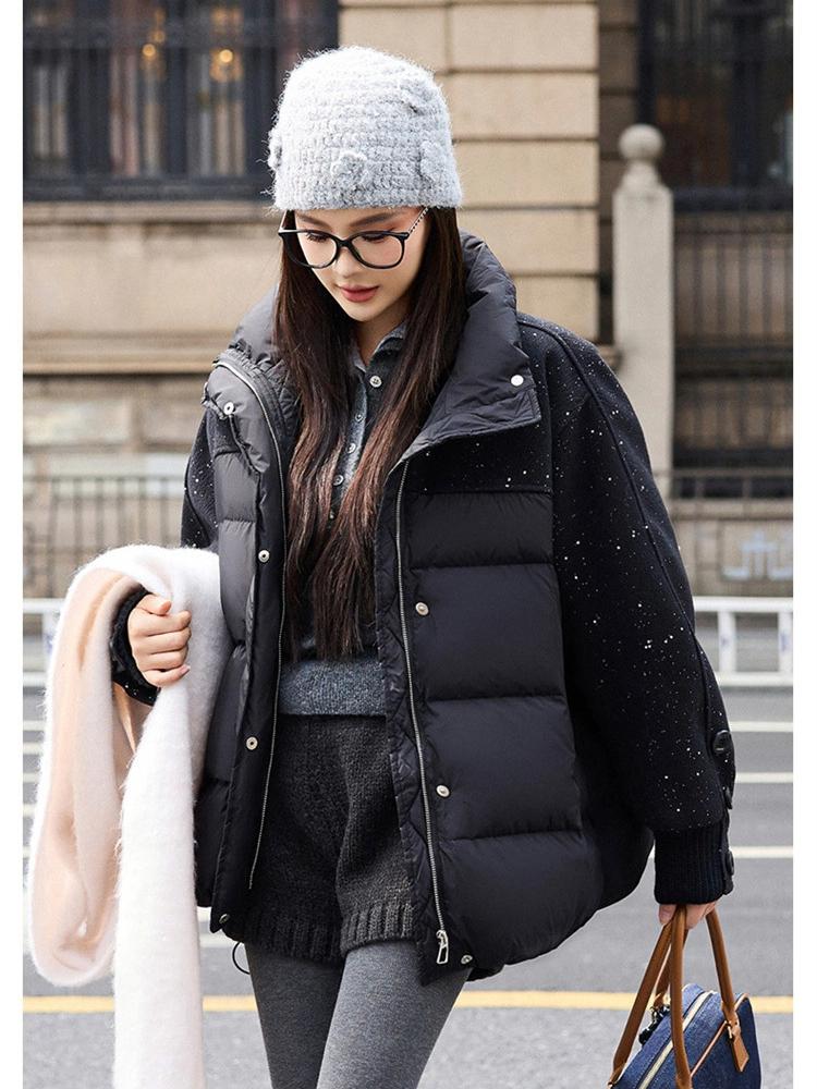 Stitching Cotton-padded Jacket Coat Women's Mid-length Thick Warm Jacket