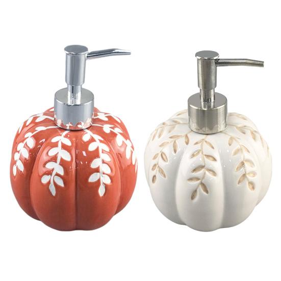 2Pcs 460ML Halloween Pumpkin Liquid Soap Dispenser Shampoo Body Hand Wash Shower Gel Facial Cleanser Container Bathroom Refillable Empty Press