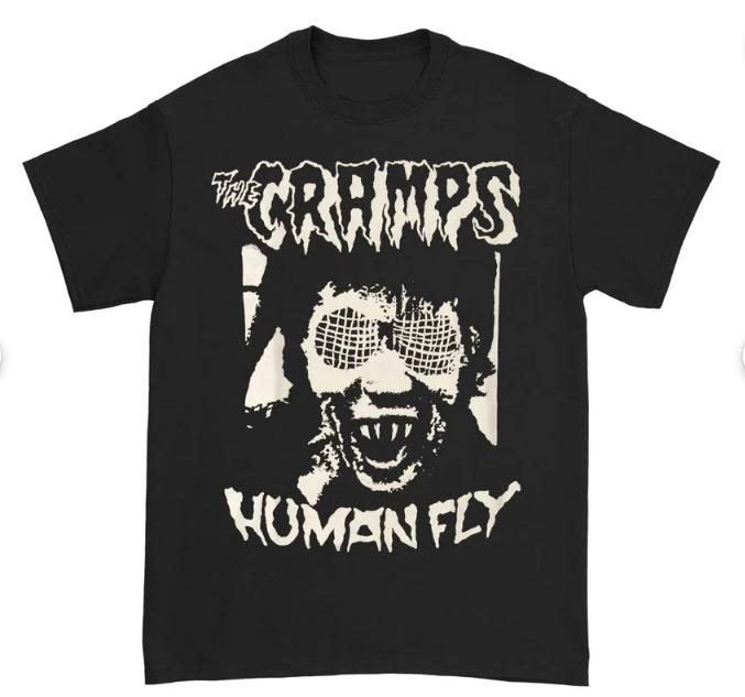 

The Cramps T-shirt- Officially Licensed Human Fly / Bad Music for Bad People Band Merch - Boyfriend Tee Dark Pioneer 4XL