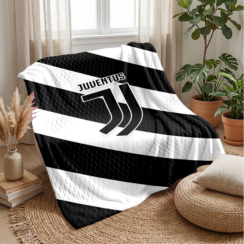 Coperta Tematica Juventus FC Morbida Coperta in Pile di Flanella Calda Leggera Coperta da Lancio per Casa Divano Letto
