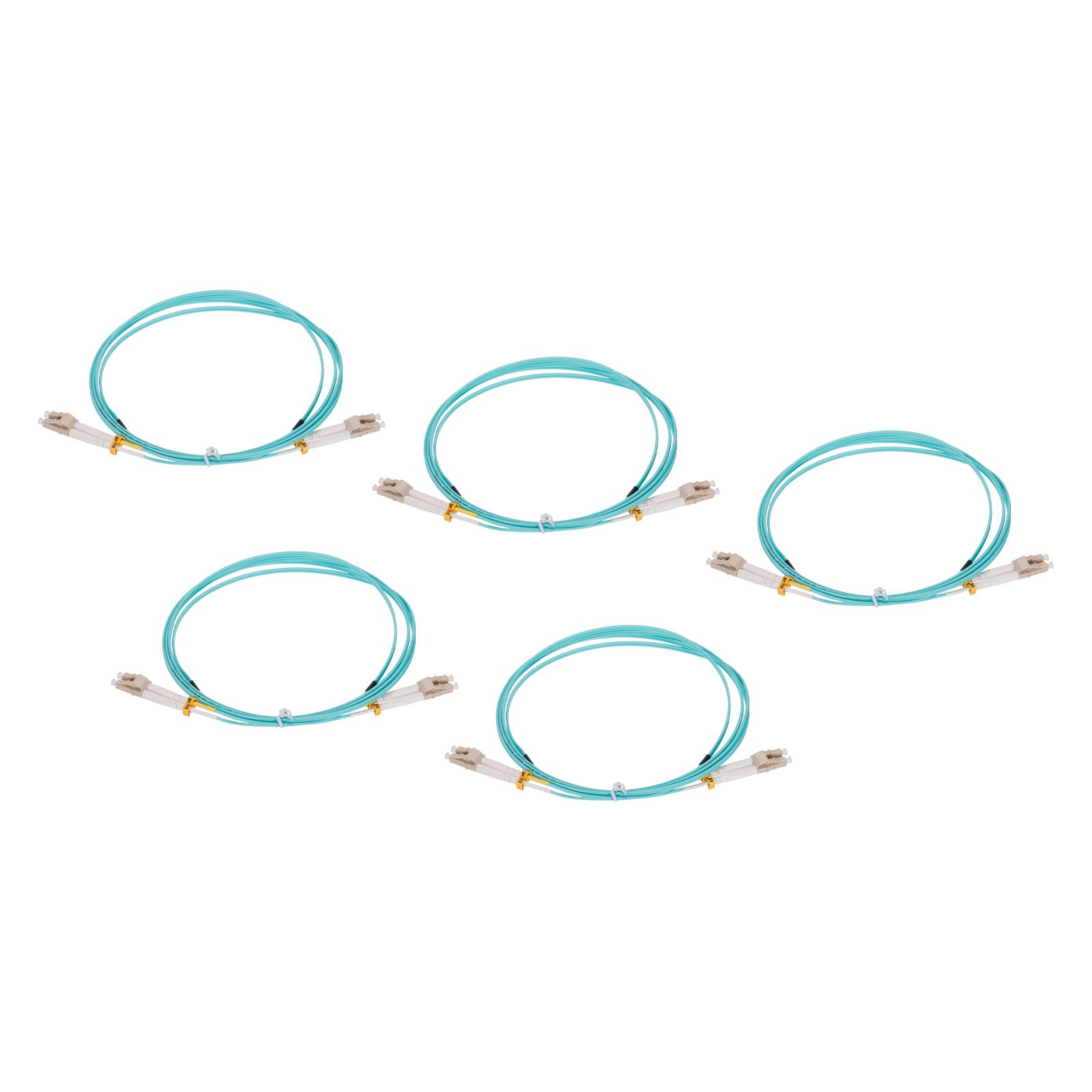 

uxcell Fiber Patch Multimode Duplex OM3 LSZH Fiber Optic Jumper for Network Transceivers and Pack of 5 Cables, LC-LC Instrumentation, Green, 2M,