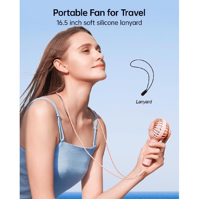 SWEETFULL Mini Portable Fan - Rechargeable Handheld Fan, 3 Speeds Personal Small Hand Gifts for Travel Essentials, Lash, Makeup, Eyelash, Kids,