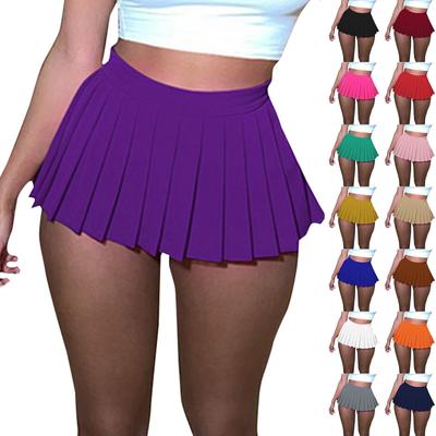 Women's Summer Daily Solid Color Sexy Short Pleated Skirt