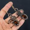 Citrine Earrings, 999 Copper Wire Wrapped Gemstone Jewelry, Handmade Earrings, For Thanksgiving