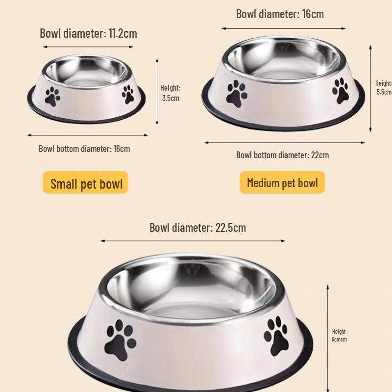 Spill-Proof Stainless Steel Pet Bowl: Non-Slip, Dual-Use for Cats & Dogs – Available in Small, Medium, Large