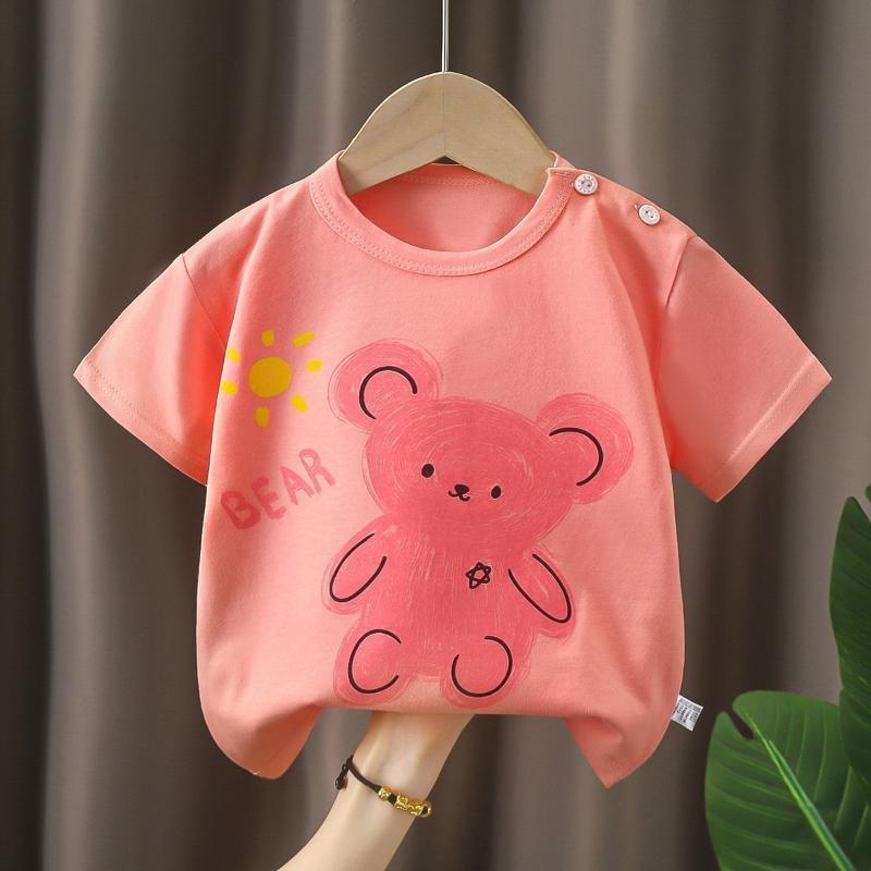 Kids Clothes T-Shirt for Girls Boys Children's Summer Clothing  Cartoon Tops Short Sleeve Breathable Clothes Cotton Baby Tops